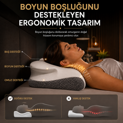 VELSORA Premium Ortopedik Visco Boyun Destek Yastığı