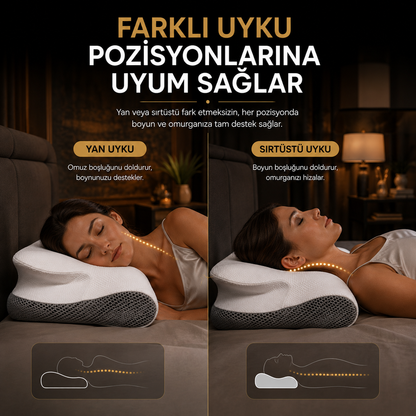 VELSORA Premium Ortopedik Visco Boyun Destek Yastığı