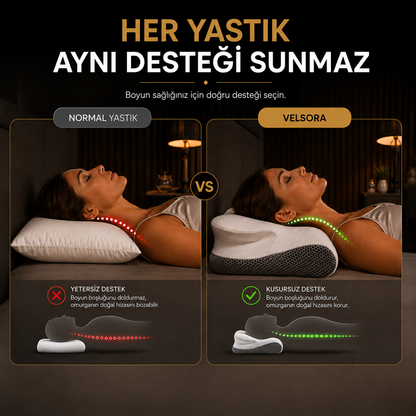 VELSORA Premium Ortopedik Visco Boyun Destek Yastığı