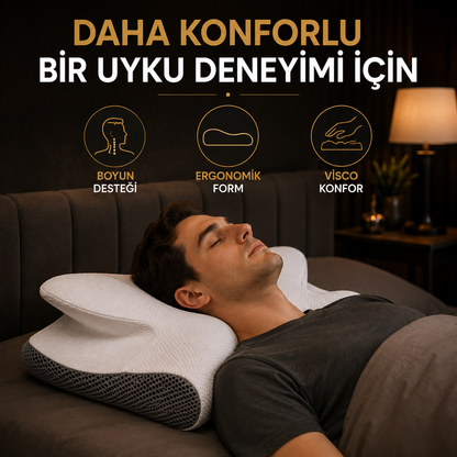 VELSORA Premium Ortopedik Visco Boyun Destek Yastığı